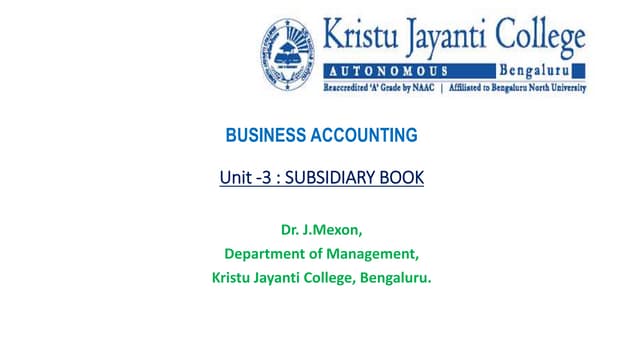 Subsidiary Book