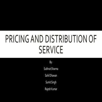 Service marketing (demand & capacity,pricing and distribution)