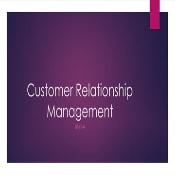 Customer relationship management presentation