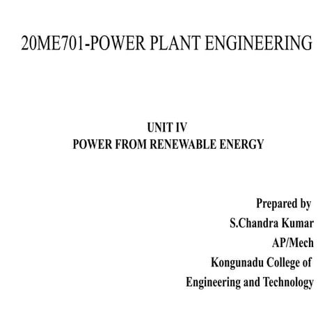UNIT-4-POWER FROM RENEWABLE ENERGY (Power Plant)