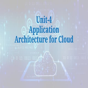 Application Architecture for Cloud Computing