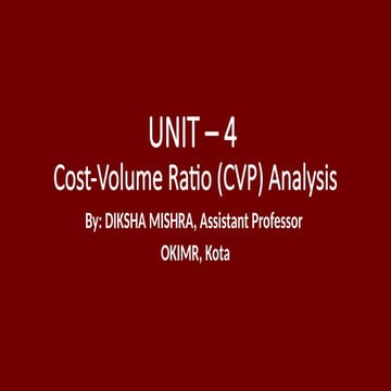 UNIT - 4  operation management  CVP.pptx