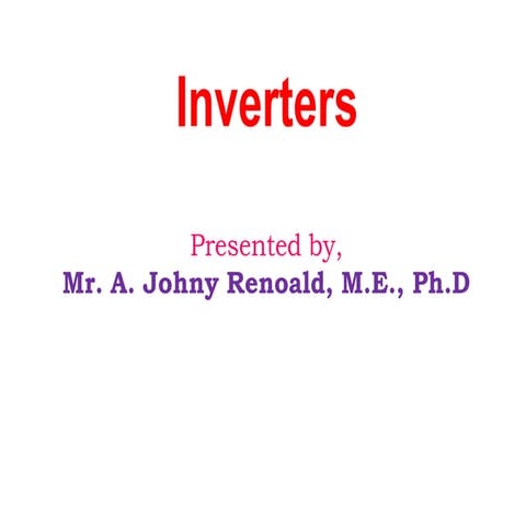 Unit 4 inverters (part-1)