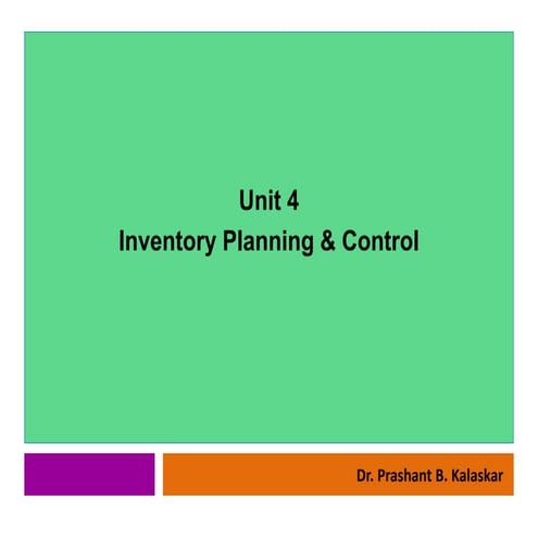 Inventory Planning & Control