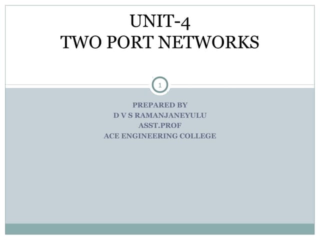 Unit 4 twoportnetwork