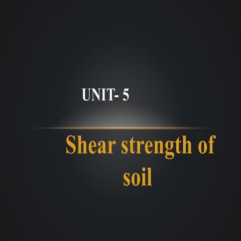 Shear strength of soil