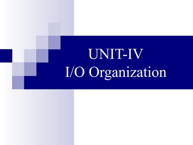Input output organization computer organization