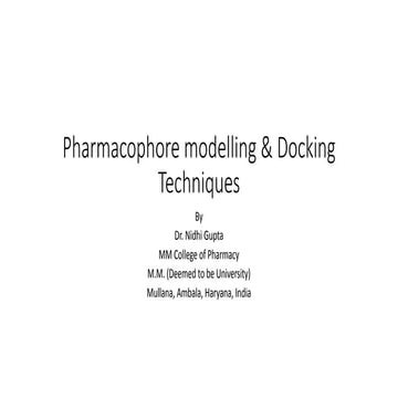 Pharmacophore modelling and docking techniques.pptx