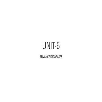 Advance databases concepts big data tech