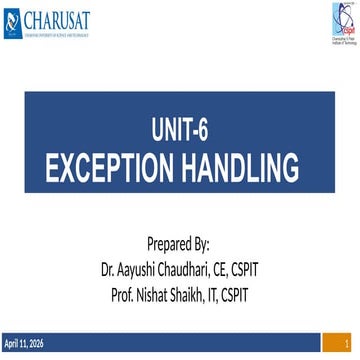 Exception handling c++ | PPTX