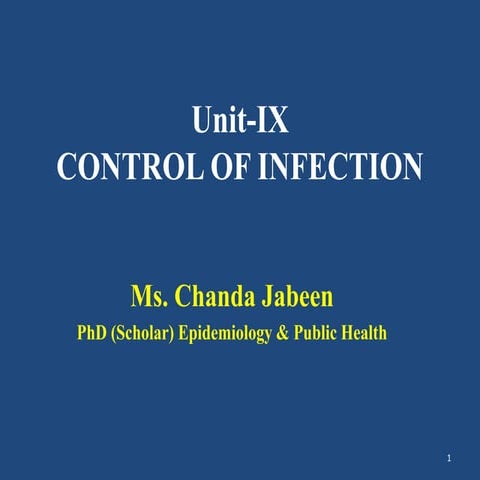  Control of infection