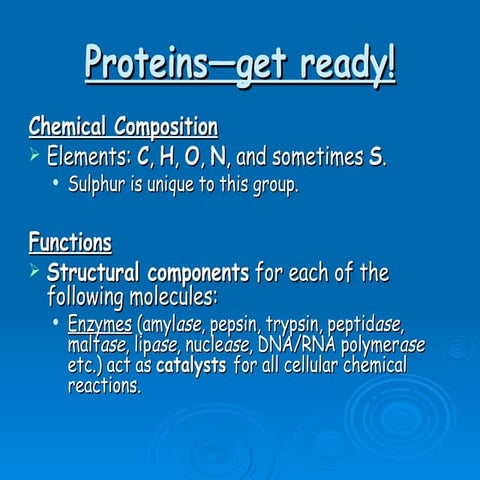 Unit B4 Molecules Proteins