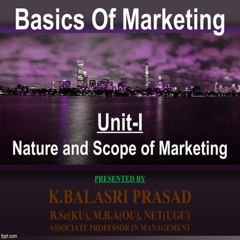 Basics of Marketing Unit-I-BBA-I-SEM-Osmania University