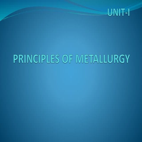 Principles of Metallurgy