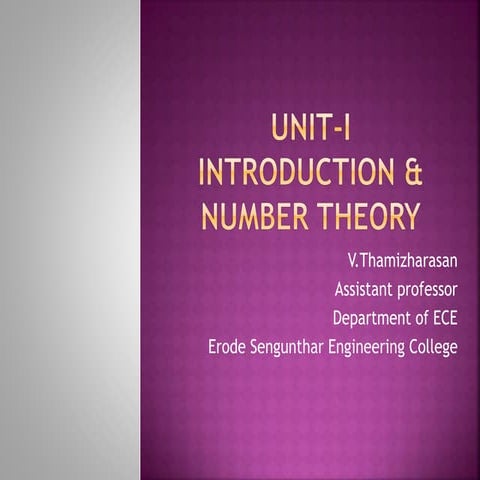 Unit i | PPT