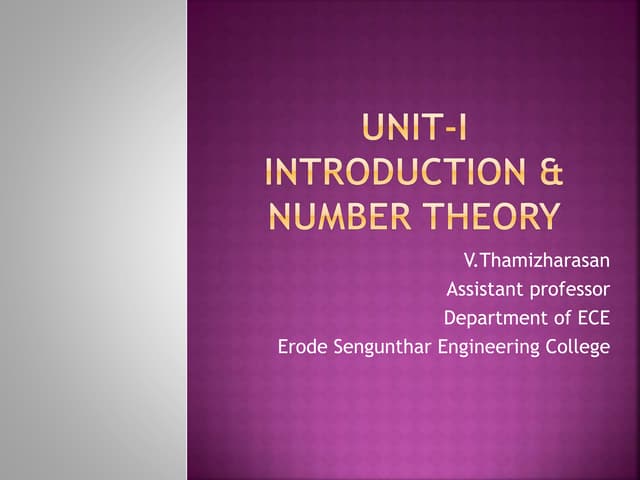 Unit i