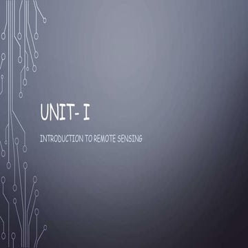 Unit  1 introduction to remote sensing 