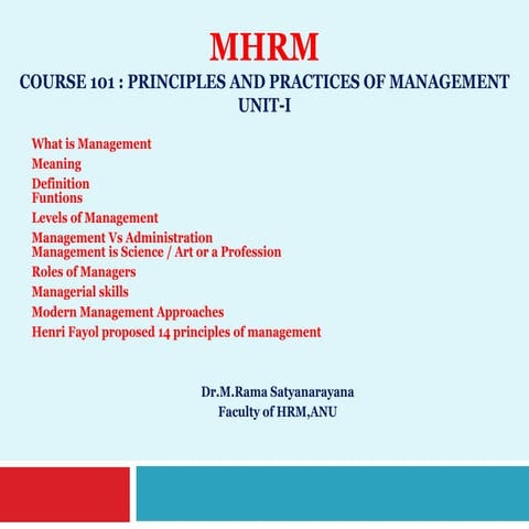 Principles Practice of Management unit-I.pptx