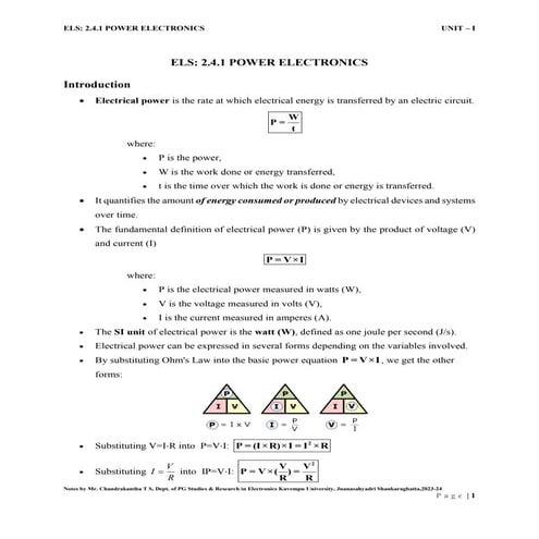 ELS: 2.4.1 POWER ELECTRONICS 