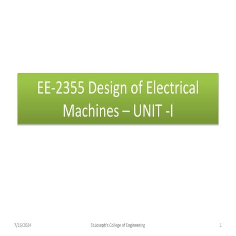 unit -Ipptx Introductionof Electrical Machine Apparatus