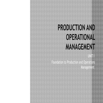 Production and operations management | PPT