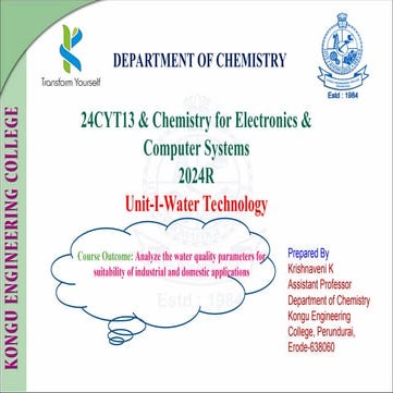 Unit-I-Water Technology.ppt (Chemistry for Electronics and Compter Systems