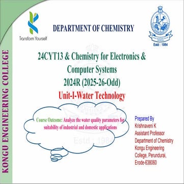 24CYT13 & CFECS-Unit-I-Water Technology.ppt