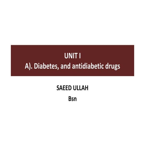 Unit-I A Antidiabetic drugs saeed w.pptx