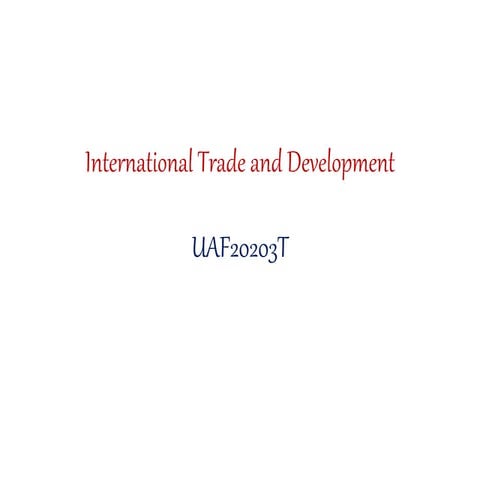 Classical trade theory