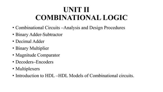 combinational logic circuits and its application. | PPT