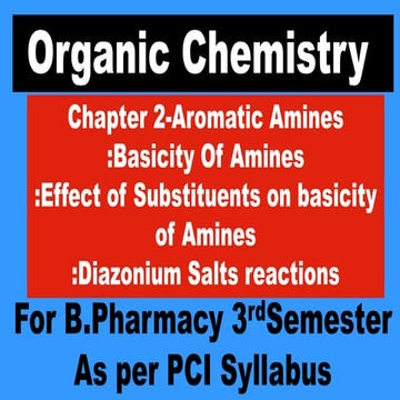 Unit ii (2) Aromatic Amines: Basicity Of Amines 