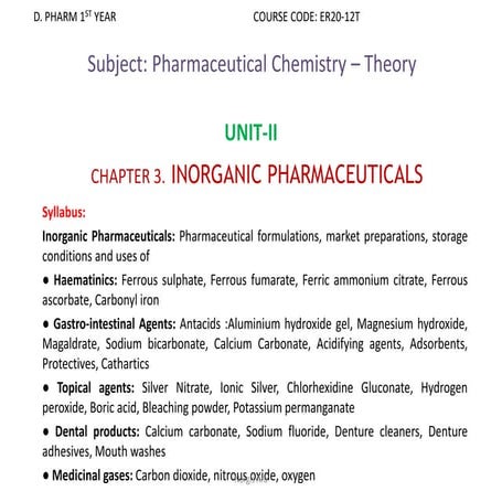 UNIT-II CHAPTER 3. INORGANIC PHARMACEUTICALS.pptx