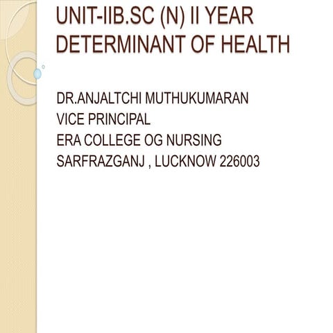 UNIT-II DETERMINANT OF HEALTH B.SC II YEAR.pptx
