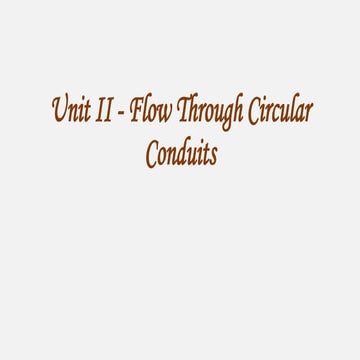 UNIT-II FMM-Flow Through Circular Conduits