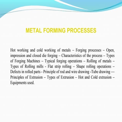 Metal Forming Processes