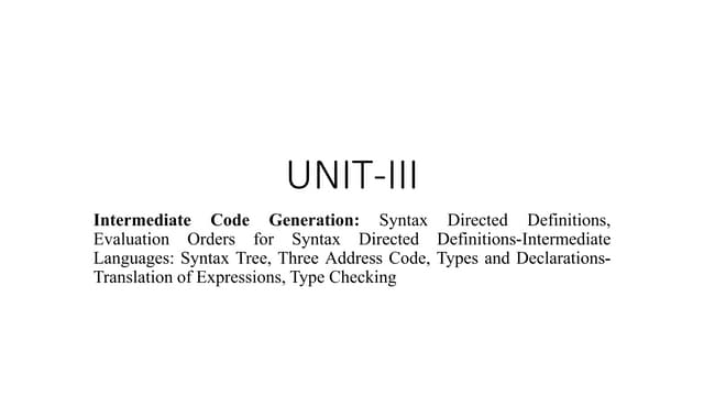 unit 3 modules intermediate code generation