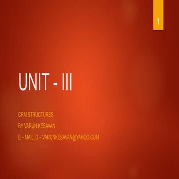 UNIT - 3 CRM STRUCTURES