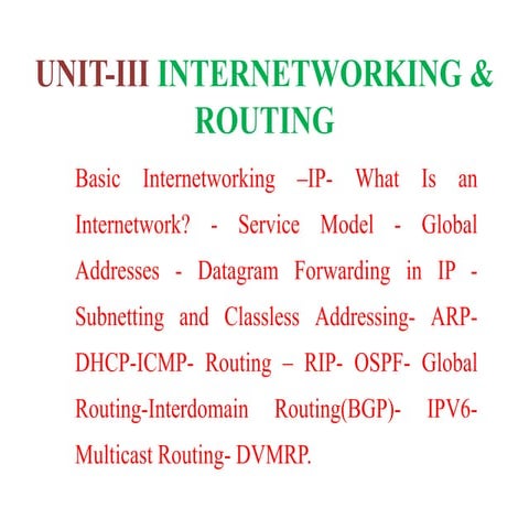Unit III | PPT