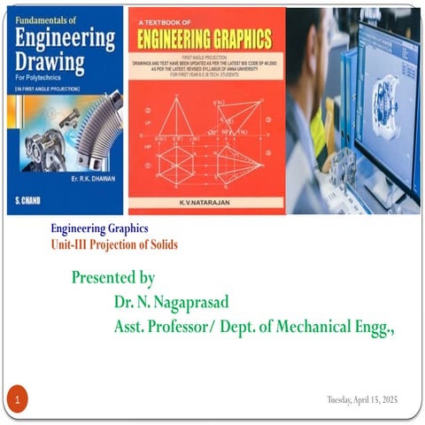 Unit-III Projection of Solids part 2 with animation