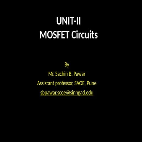 DIFFERENTIAL AMPLIFIER using MOSFET | PPTX