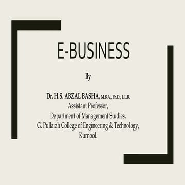 Introduction to E-business