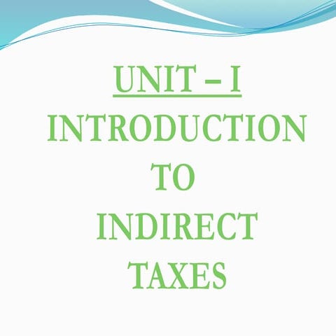 Corporate law and indirect tax introduction
