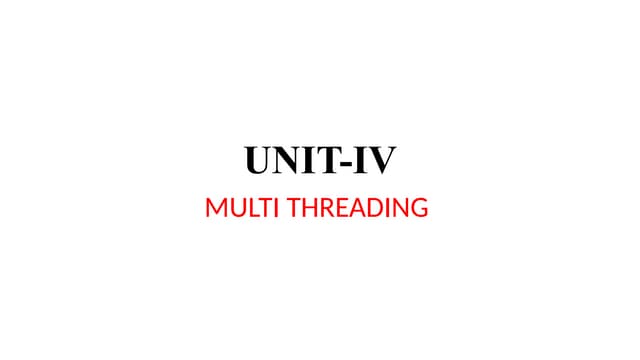 Python UNIT-IV Multi Threading B.Tech CSE
