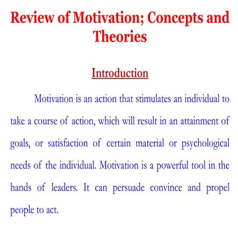 Motivation- Psychology | PPT