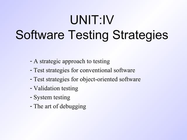 Unit iv-testing-pune-university-sres-coe