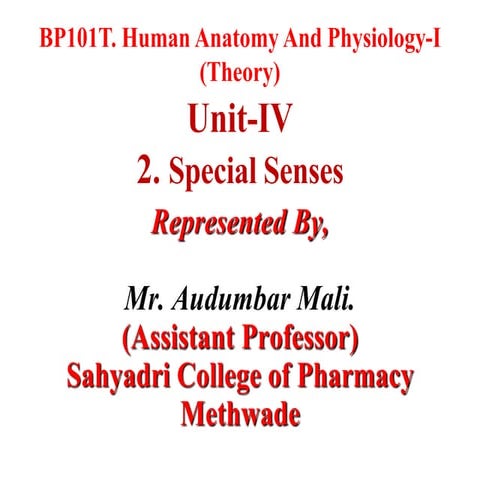 Unit iv, chapter-2- special senses