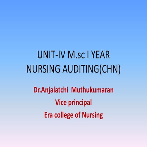 UNIT-IV M.sc I year NURSING AUDIT CHN.pptx