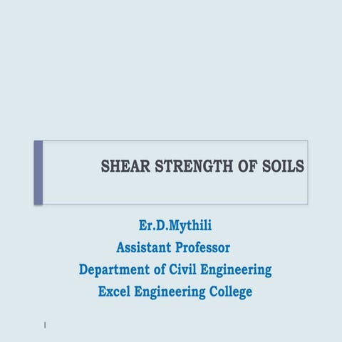 SOIL MECHANICS UNIT -IV SHEAR STRENGTH OF SOILS.pptx