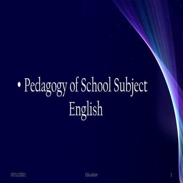 Place of English in School Curriculum