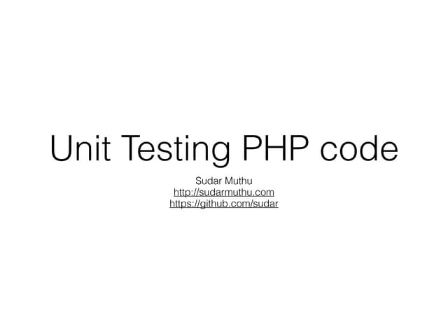 Unit testing in php | PDF